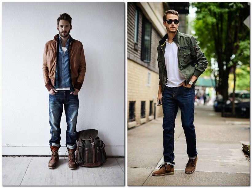 Как носить джинсы с ботинками мужчинам