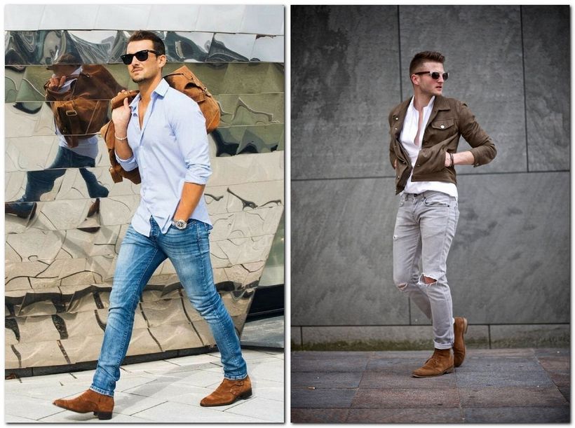 Как носить джинсы с ботинками мужчинам